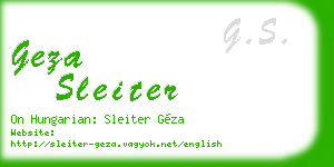 geza sleiter business card
